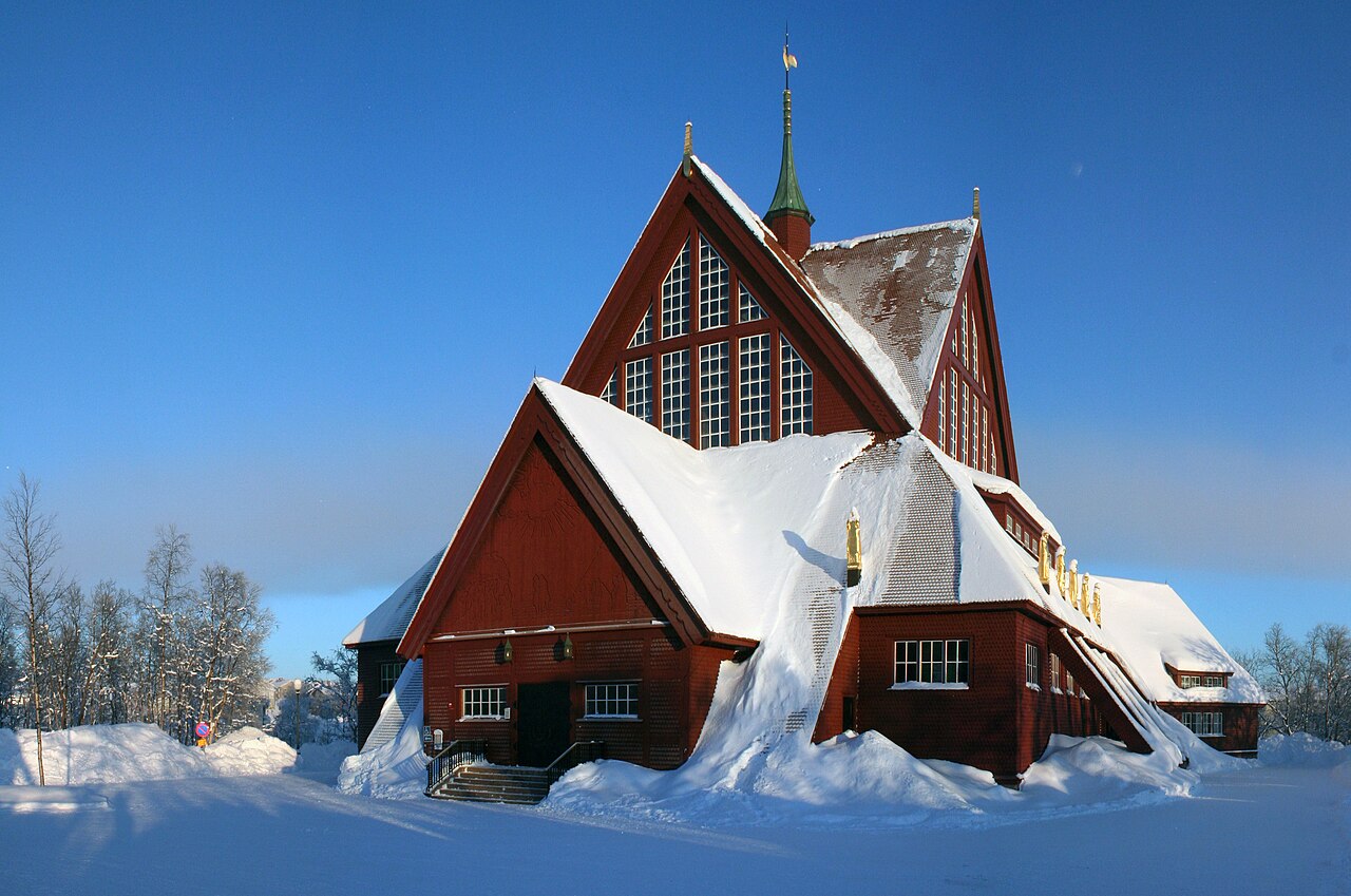 Kiruna Church, the iconic red wooden church